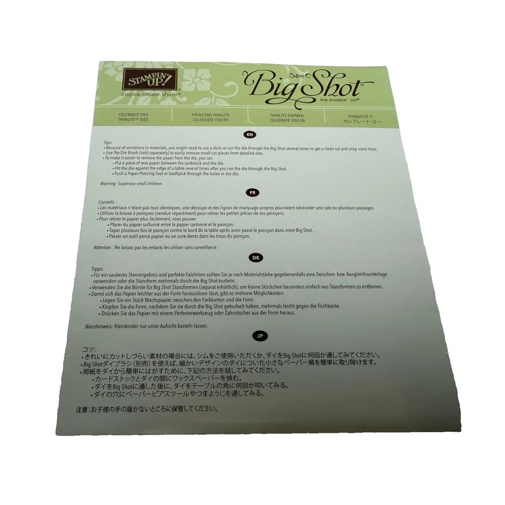 Stampin' Up Big Shot Celebrate You Thinlits Dies 146840 Amazing You Celebrate